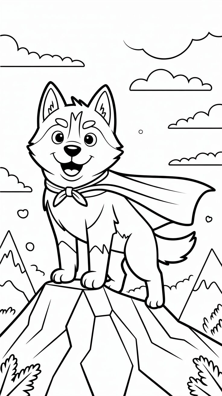 coloriage chiot husky