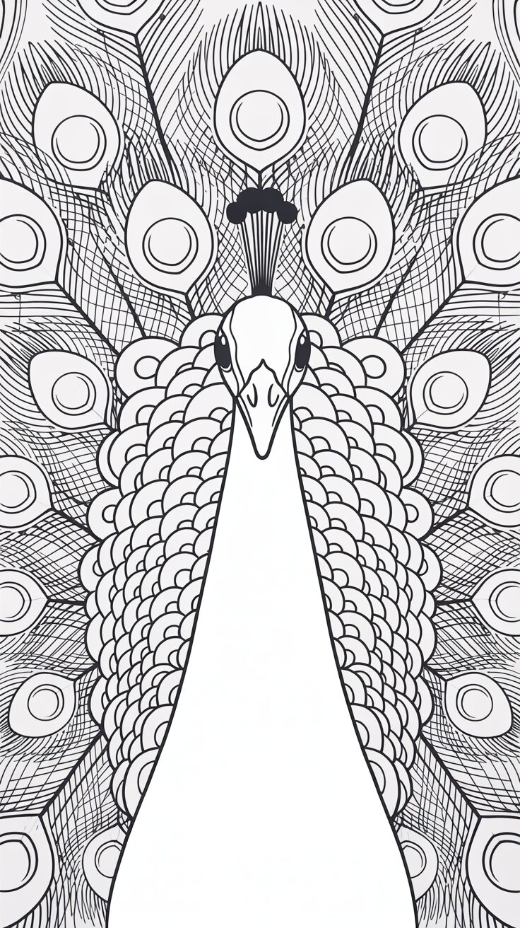 dessin plume de paon