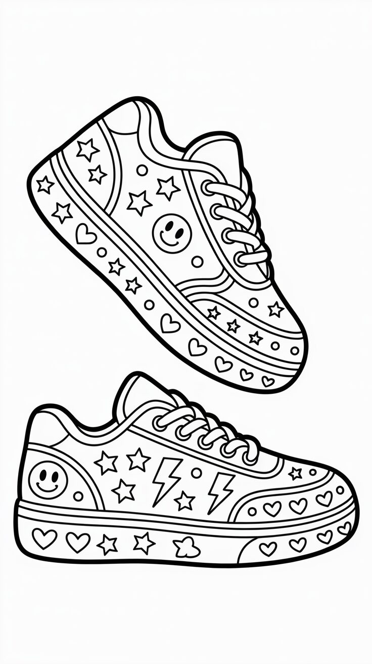 coloriage chaussure nike