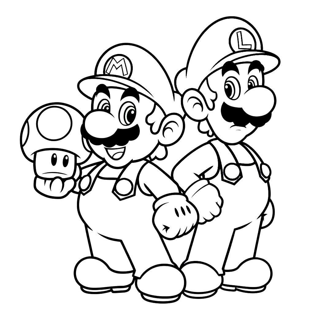 coloriage a imprimer mario et luigi