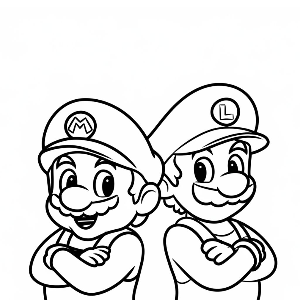 coloriage mario et luigi a imprimer gratuit