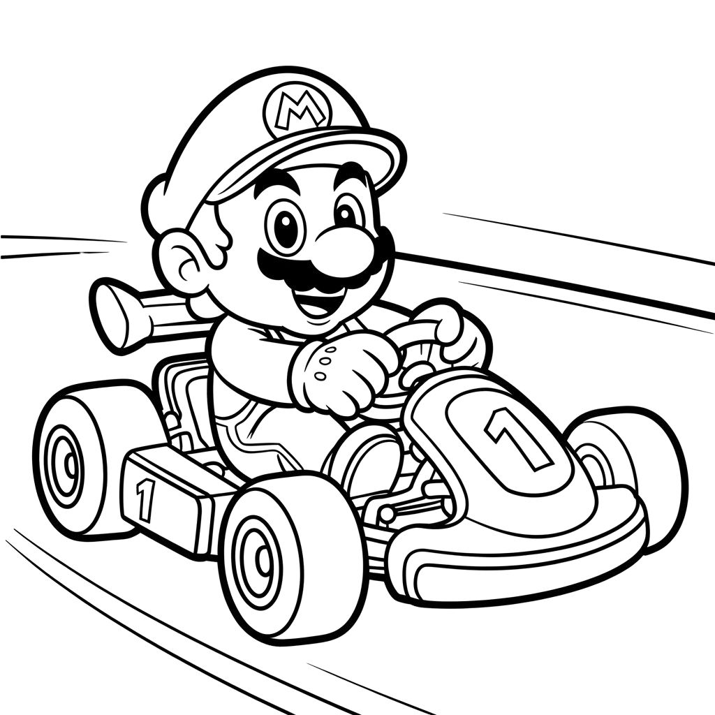mario kart coloriage à imprimer