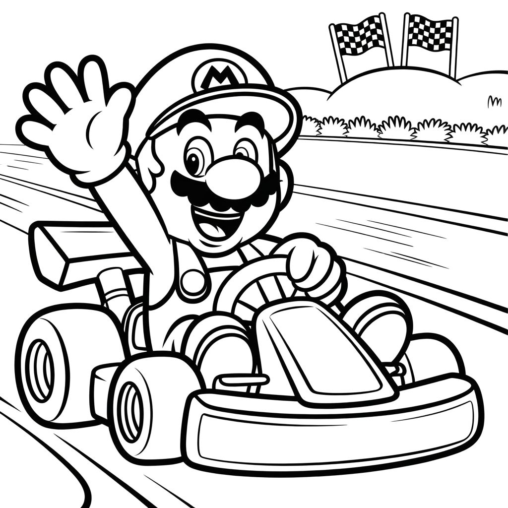 coloriage mario kart personnage