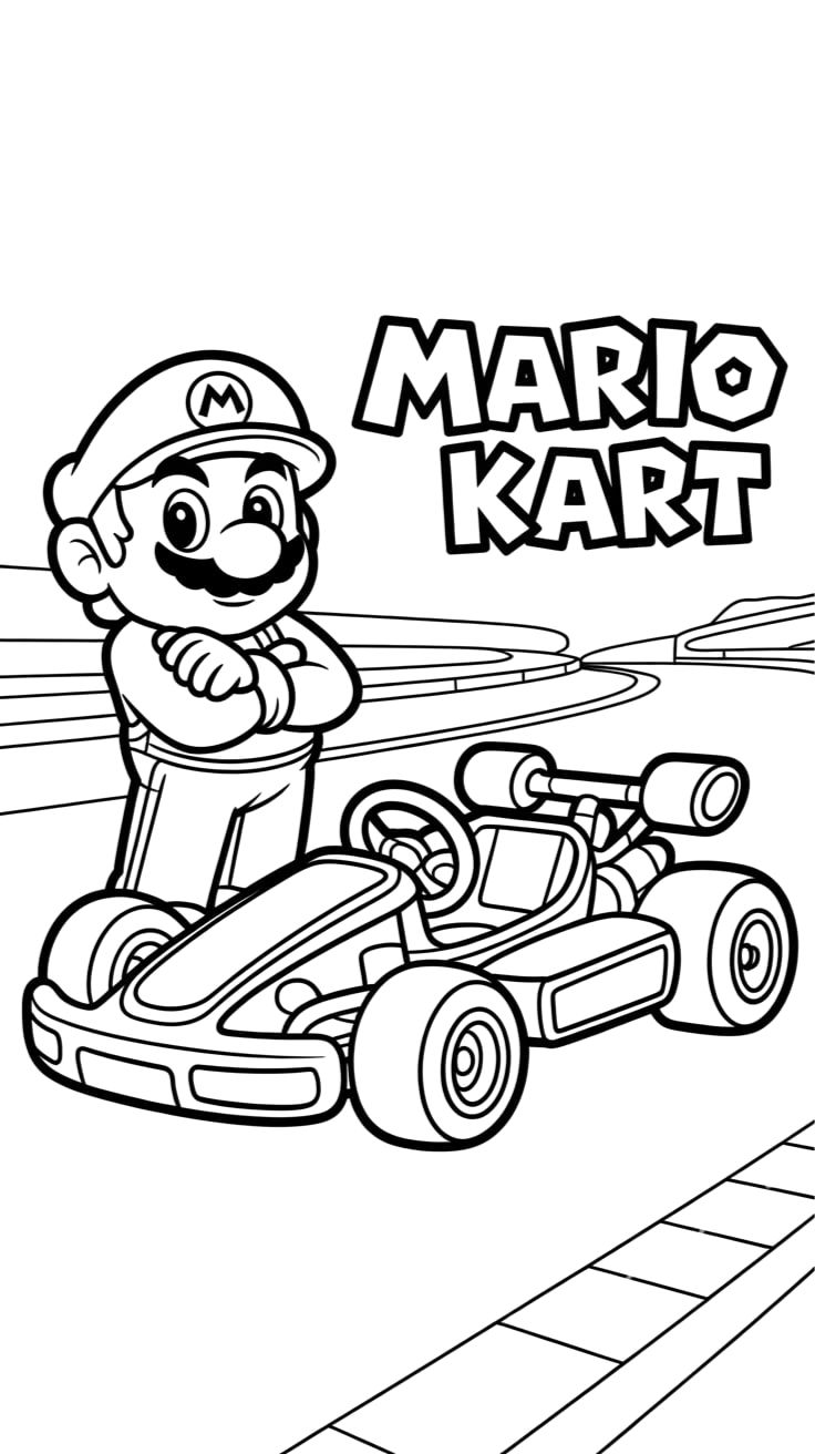 coloriage de mario kart
