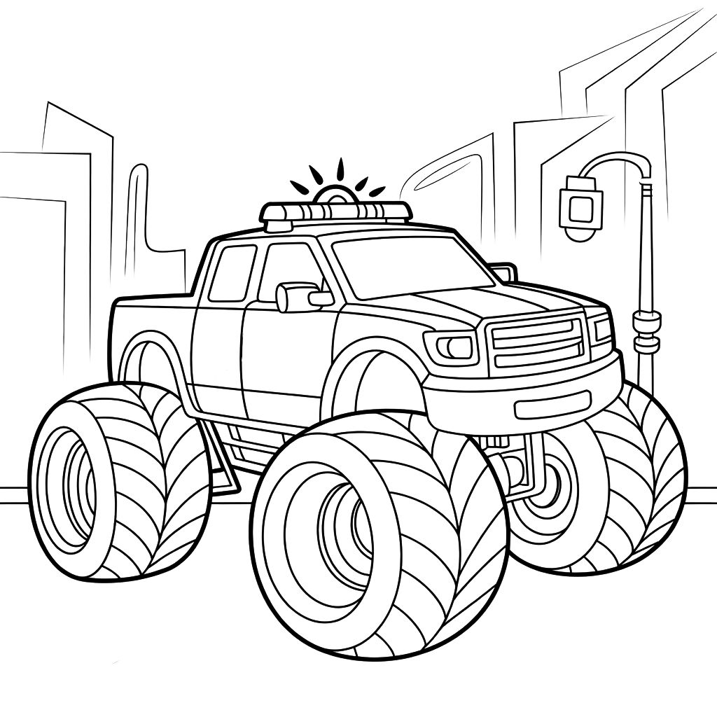dessin monster truck