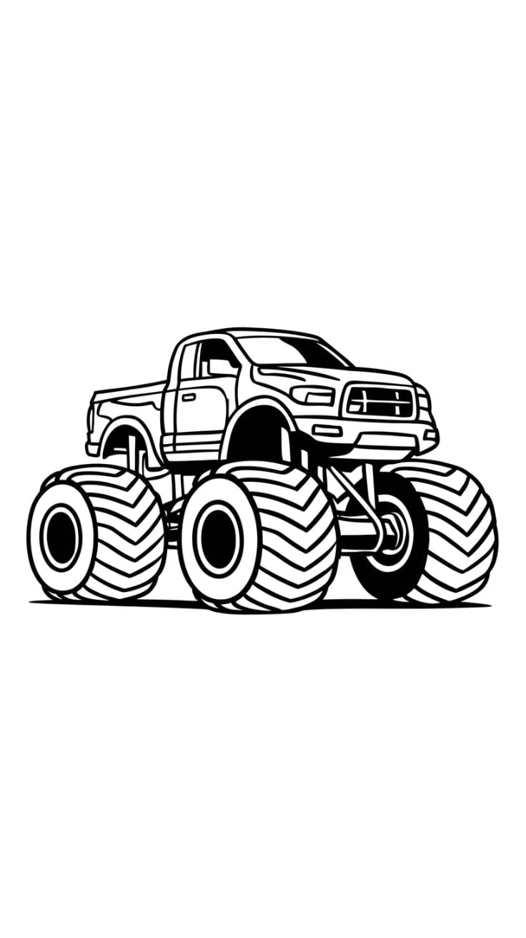 dessin monster truck à imprimer