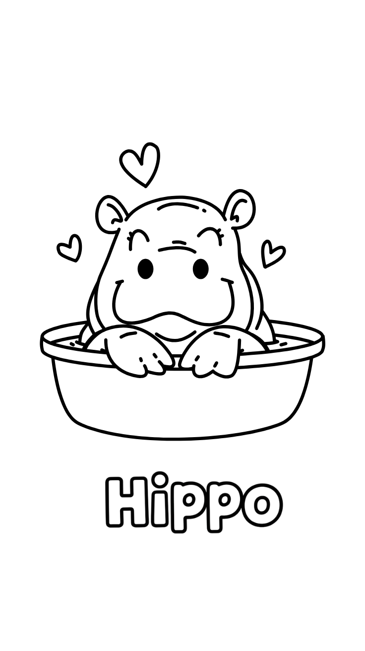 comment dessiner un hippopotame