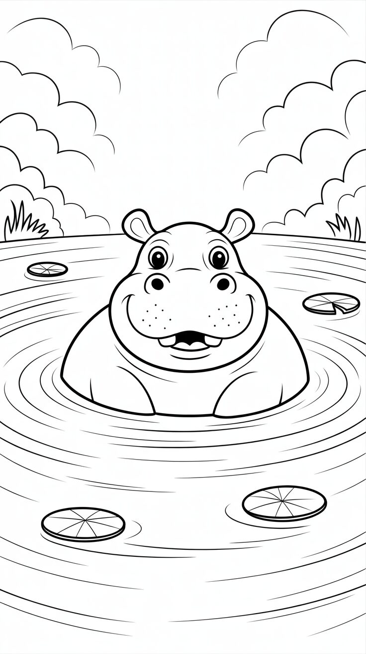 dessin facile hippopotame