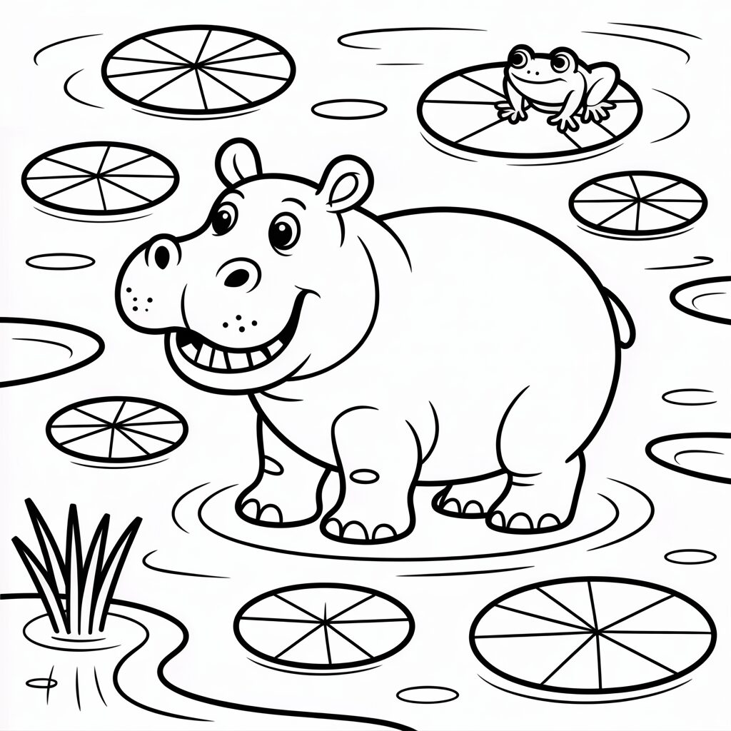 hippopotame coloriage