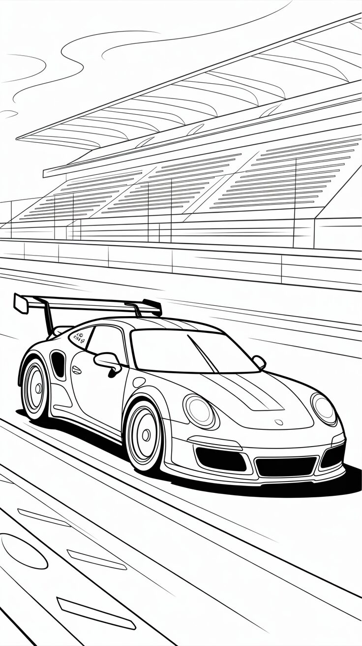 dessin porsche gt3 rs