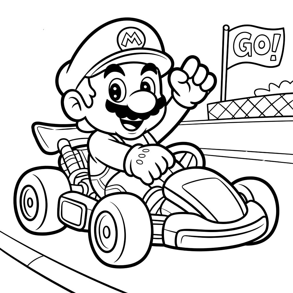 coloriage à imprimer mario kart