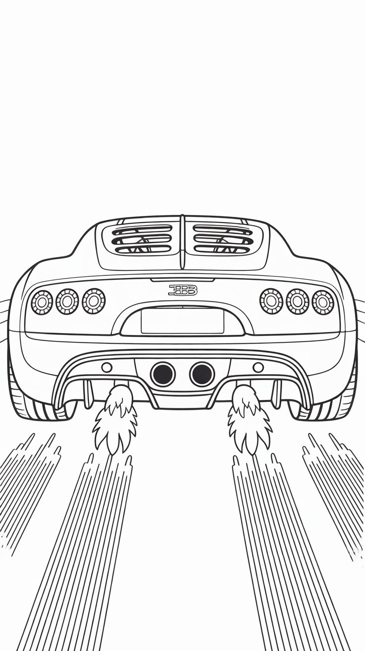 dessin bugatti bolide