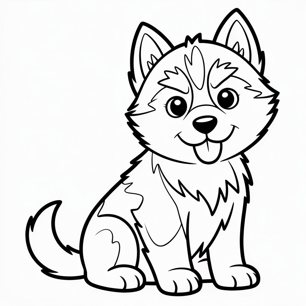dessin de husky