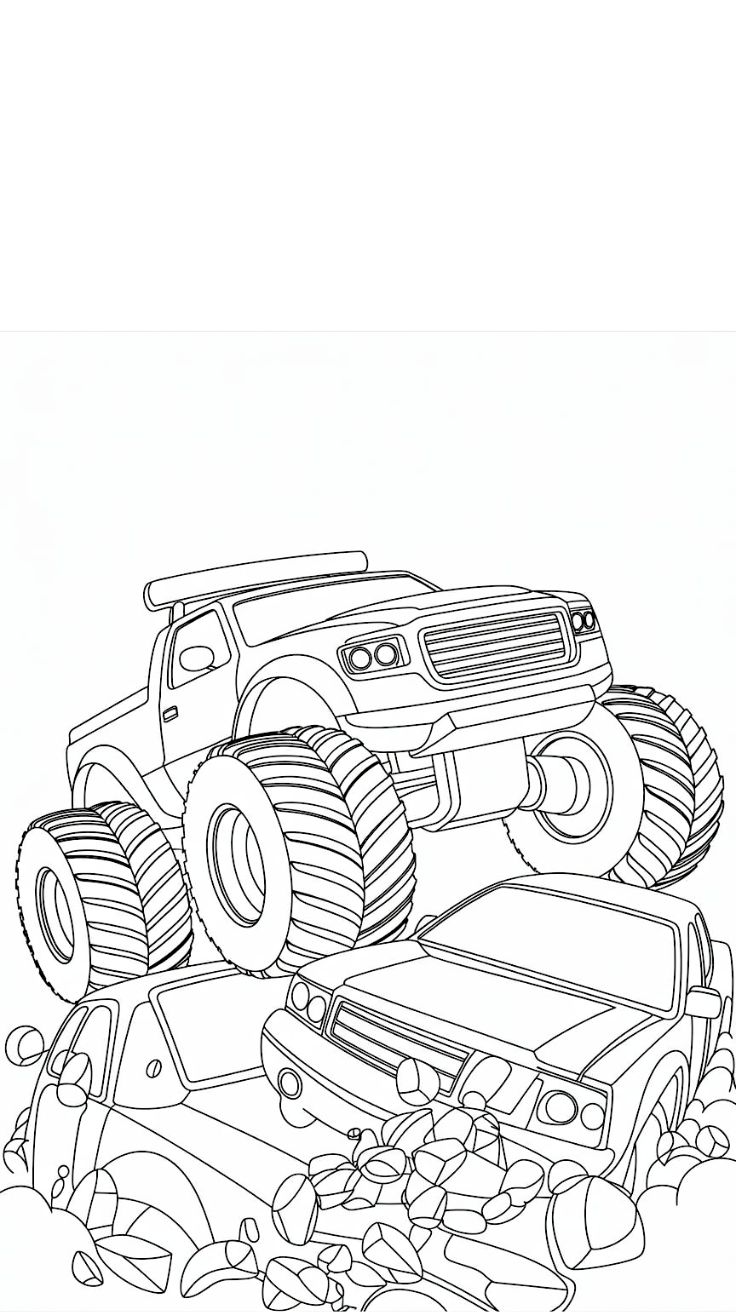 dessin monster truck à colorier