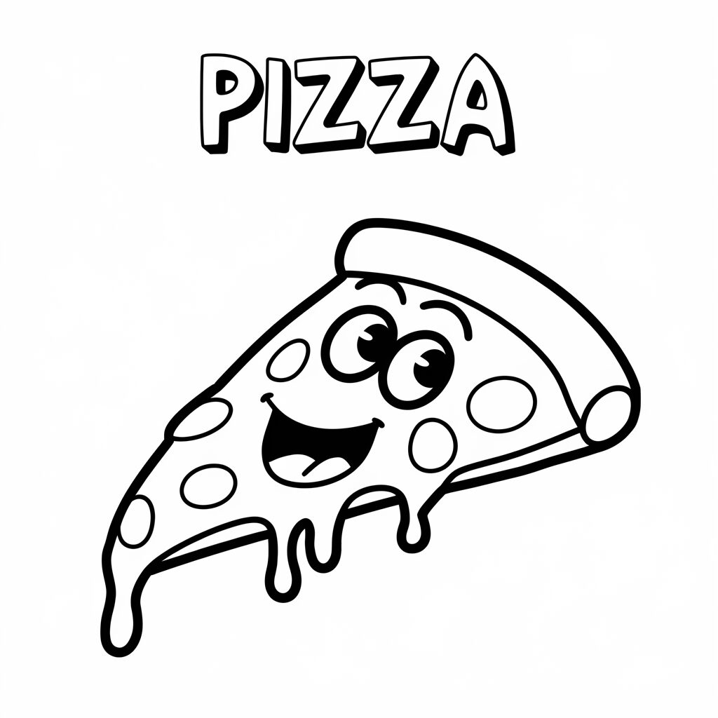 coloriage pizza