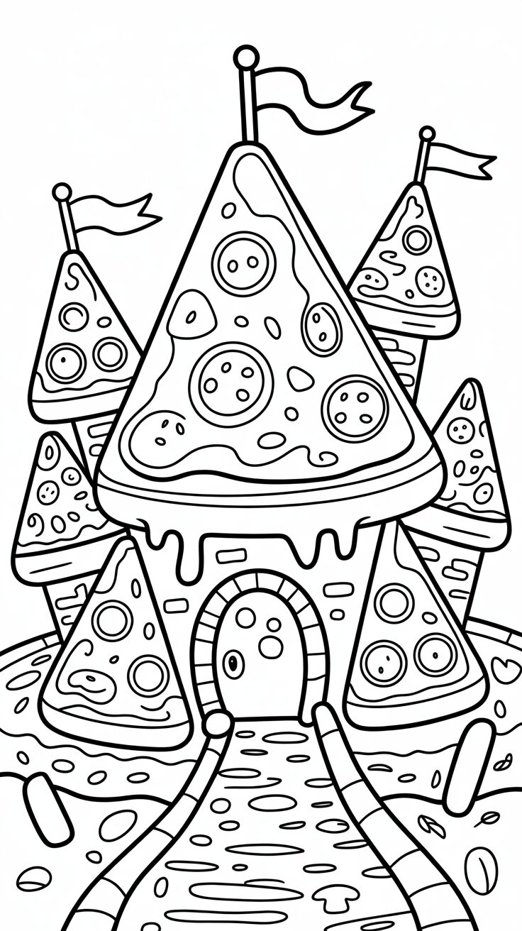 dessin part de pizza