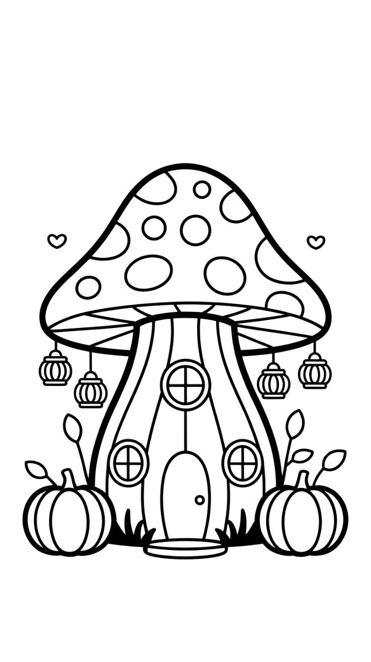 champignons coloriage