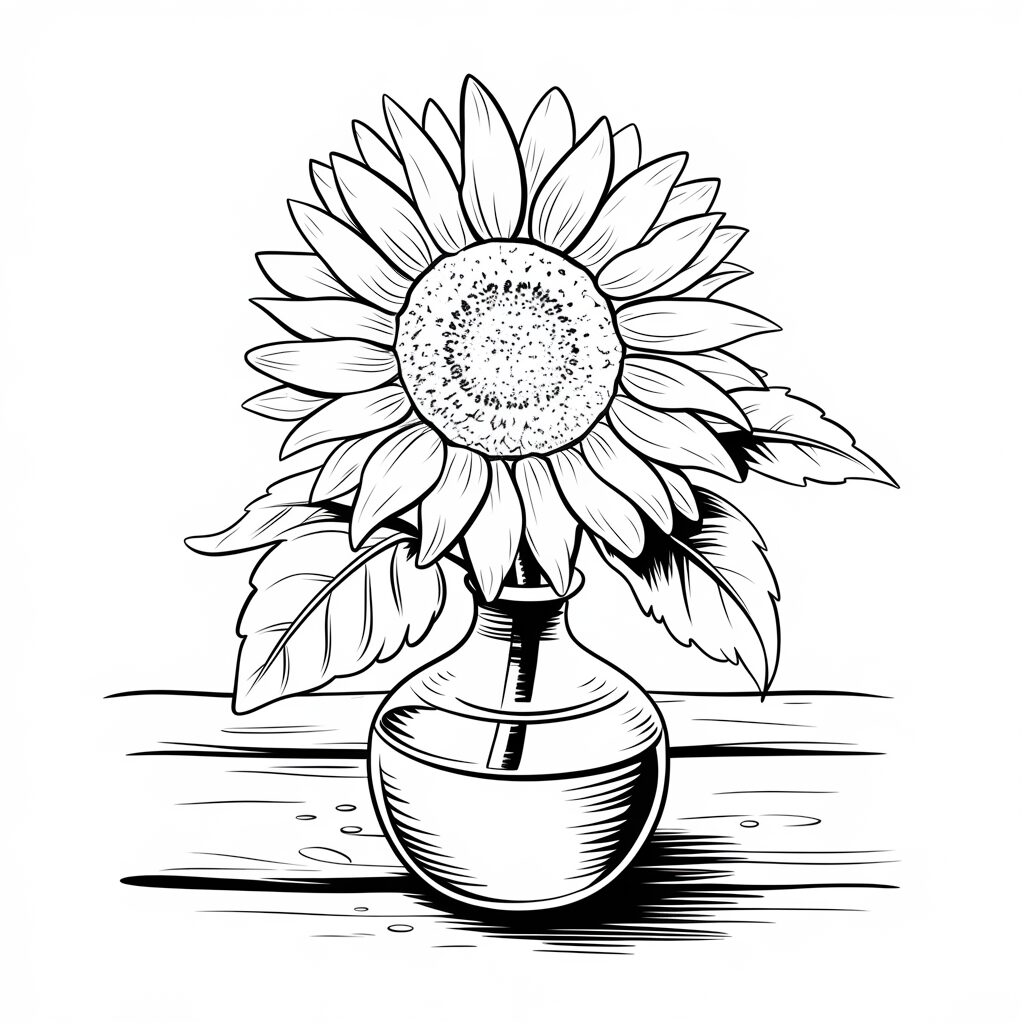 dessin fleur de tournesol