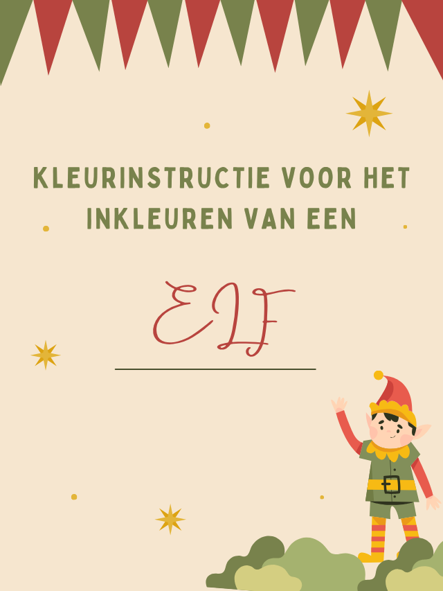 Kleurinstructie voor het inkleuren van een elf