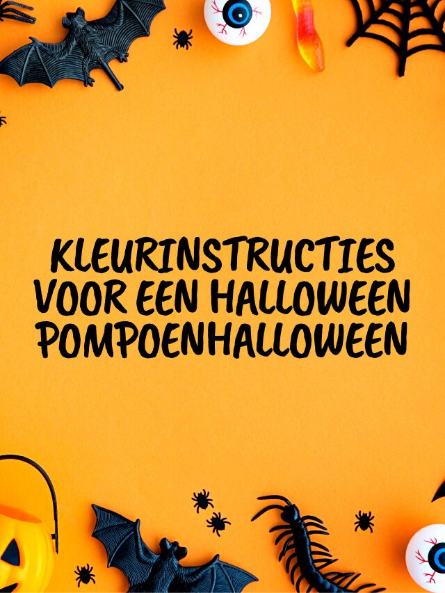 Kleurinstructies voor een Halloween Pompoen