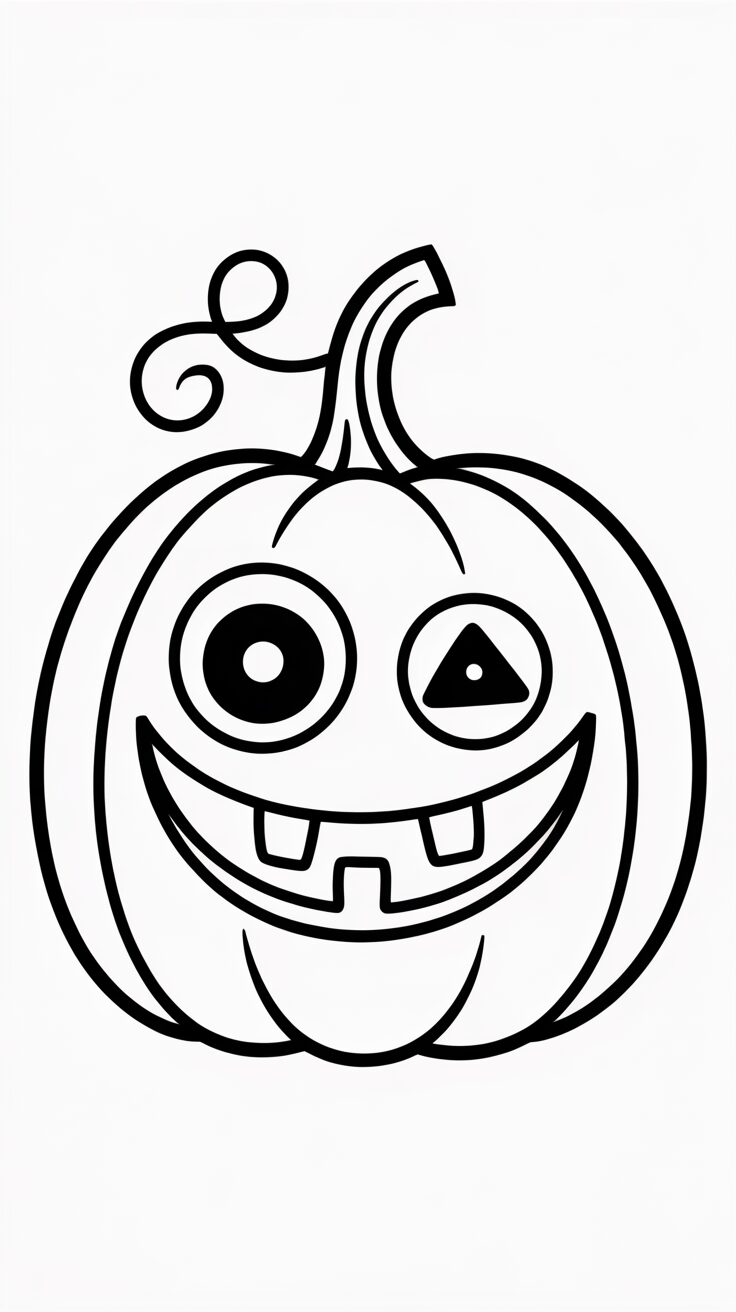 Coloriage de citrouille Jack-o-lantern imprimable en PDF.