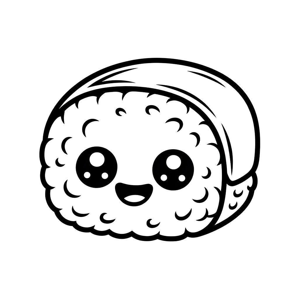 coloriage sushi kawaii