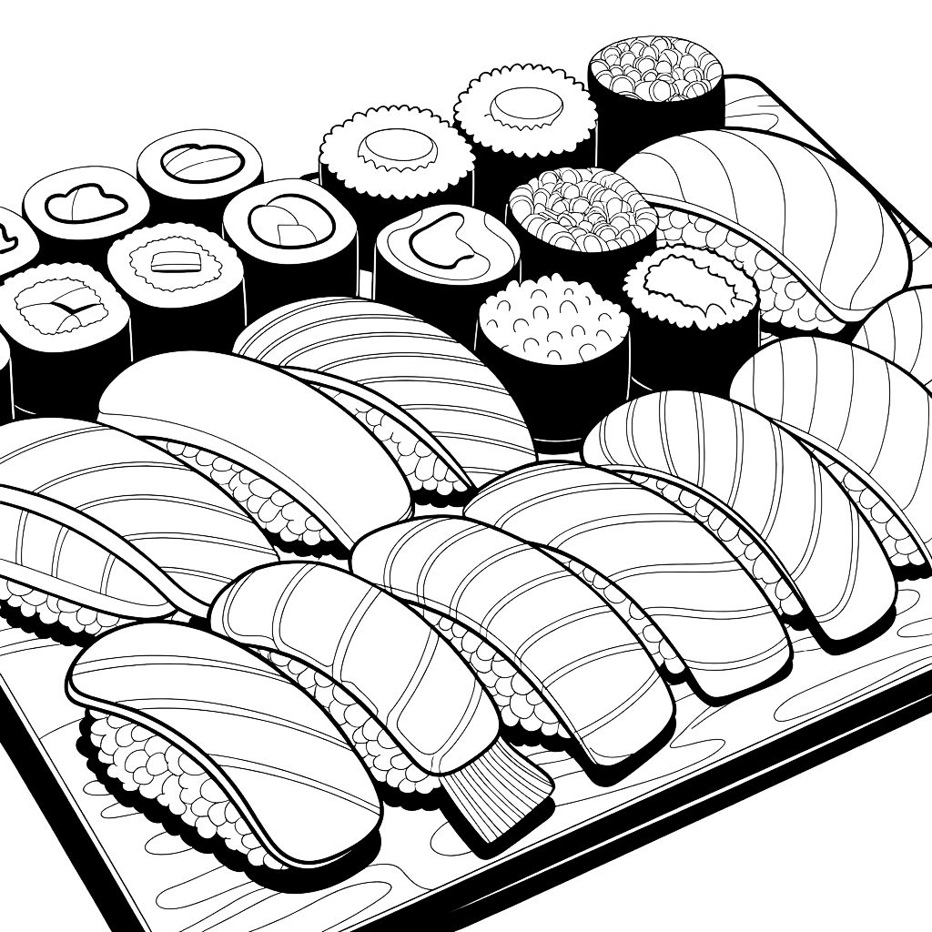 coloriage de sushi