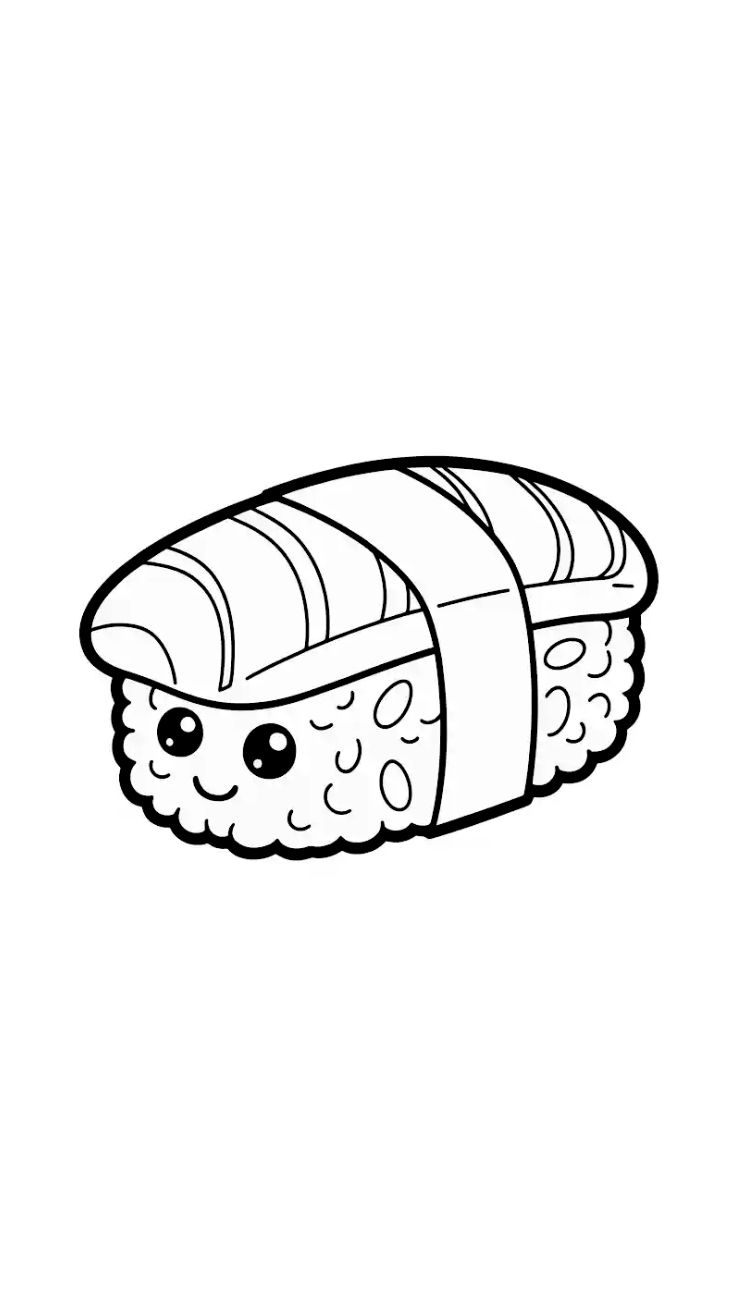 coloriage kawaii sushi
