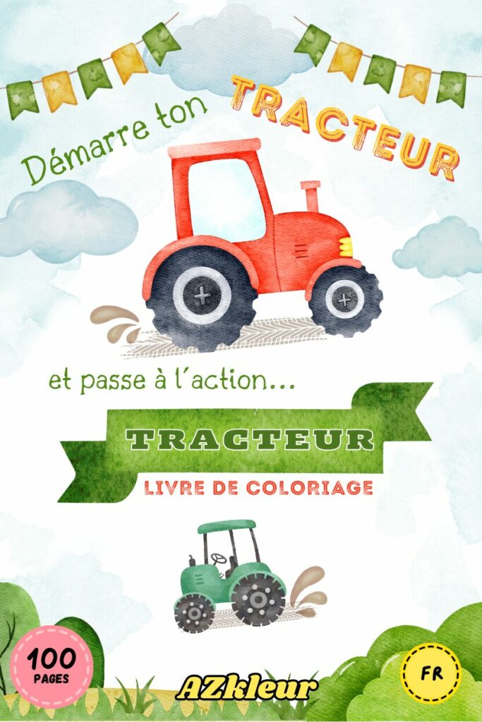 100 pages tracteur coloriage