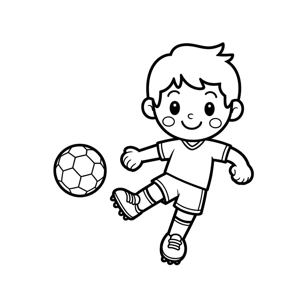 Coloriage Joueur qui tire dans le ballon gratuit