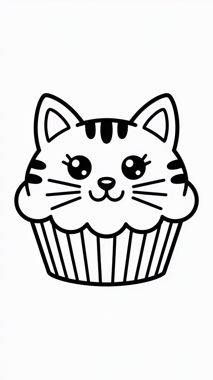 Cupcakes et petits gâteaux coloriage