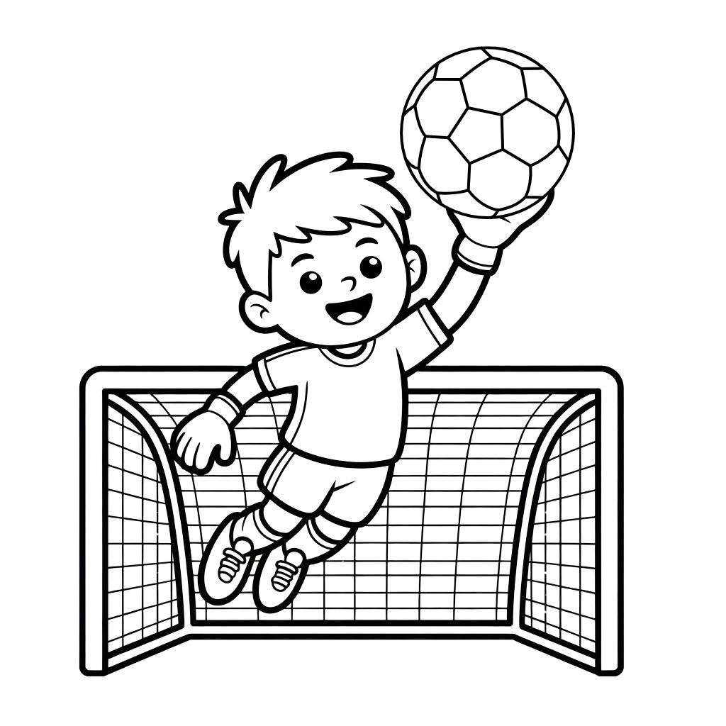 Gardien qui attrape le ballon à imprimer