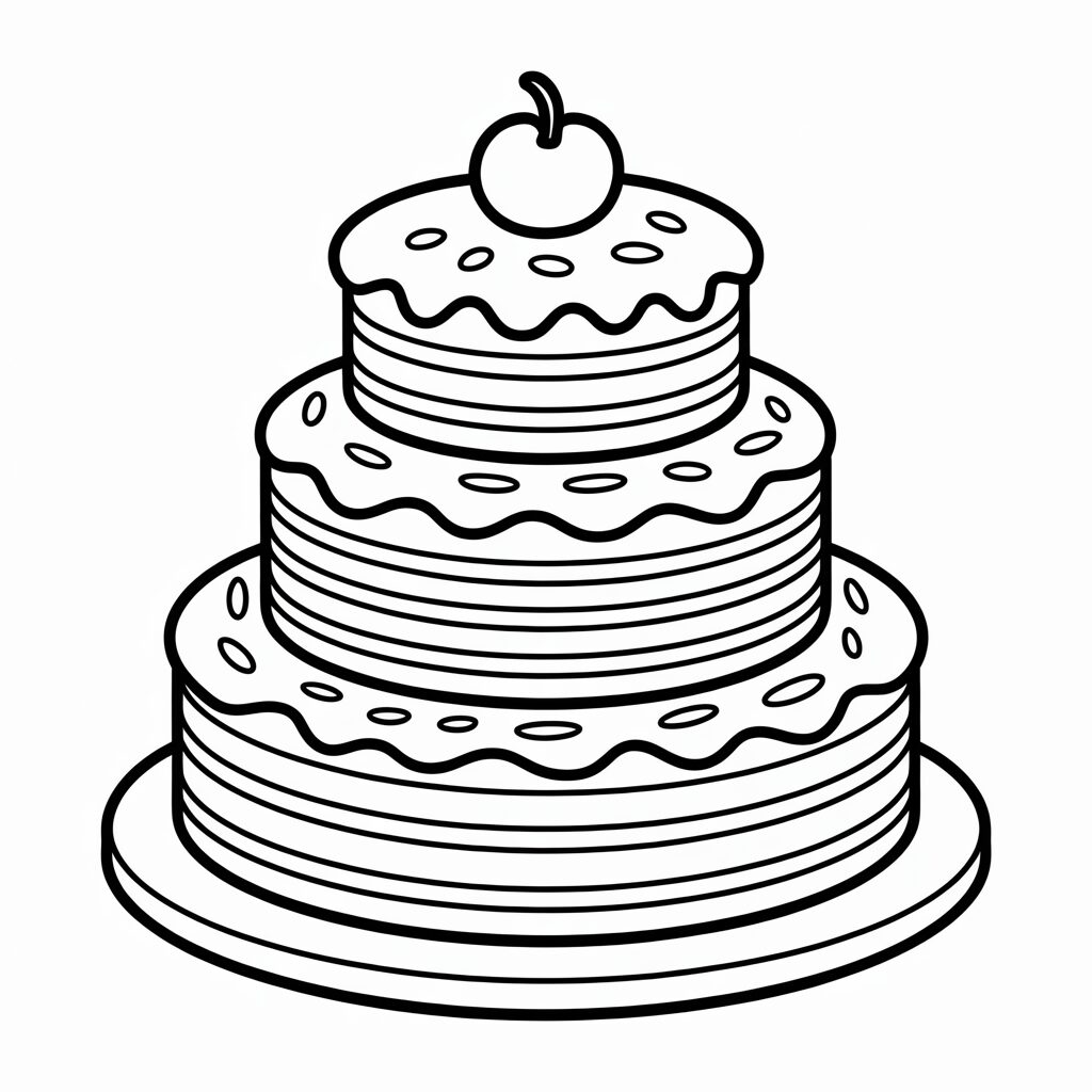 Gâteau arc-en-ciel multicouche coloriage