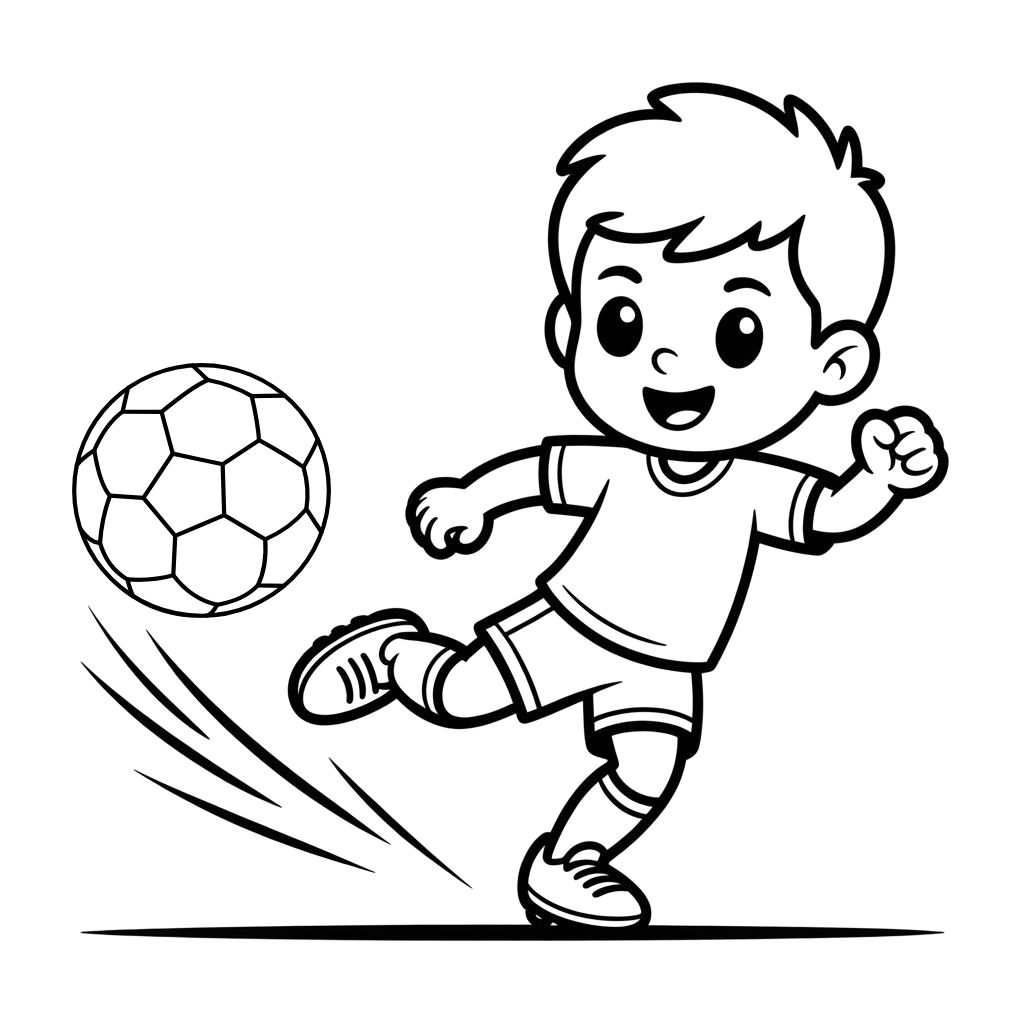 Joueur qui tire dans le ballon à imprimer