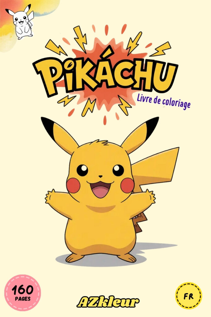 160 Pages de Coloriage Pikachu