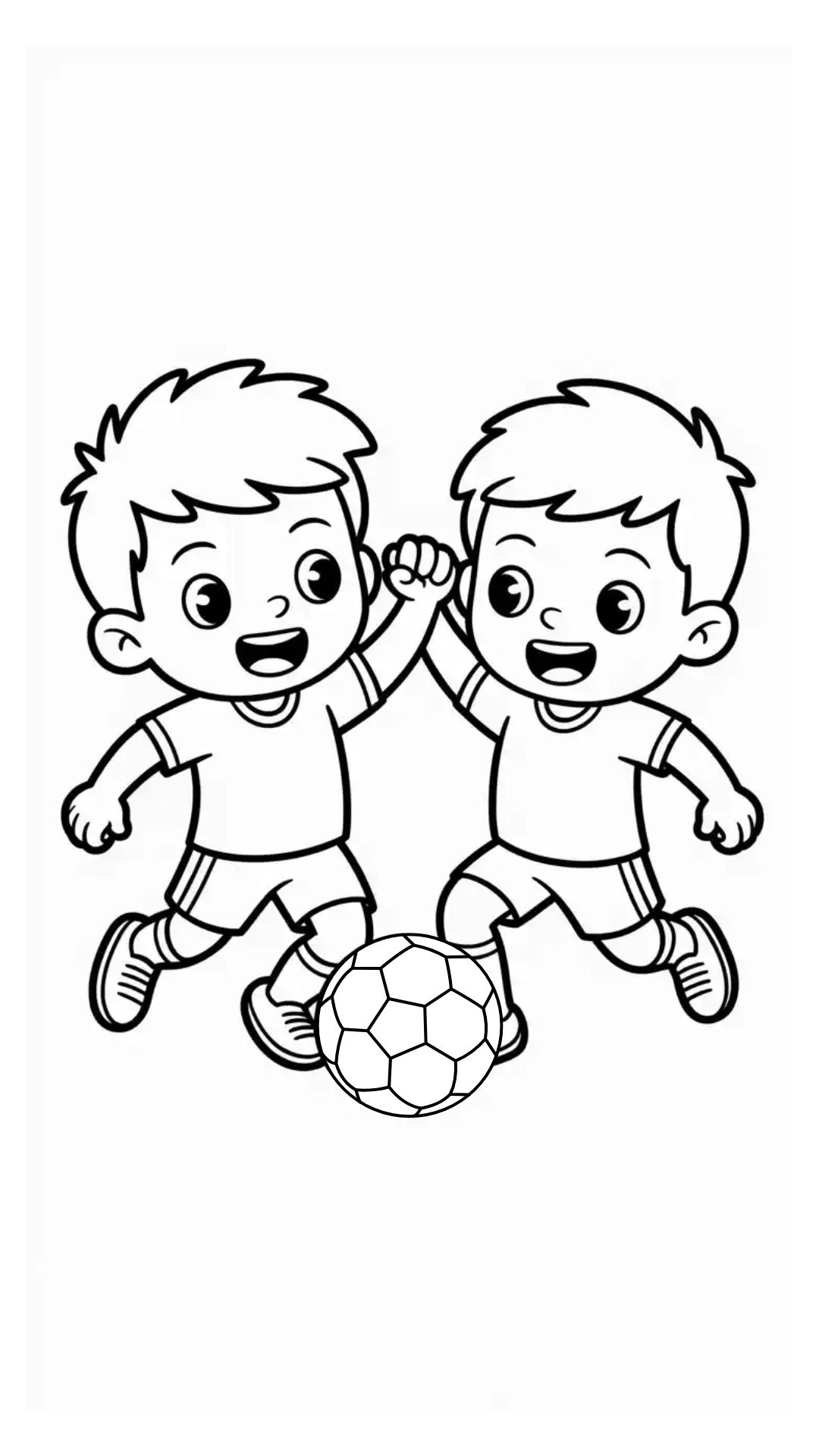 Télécharger gratuitement le coloriage Deux garçons se disputent le ballon