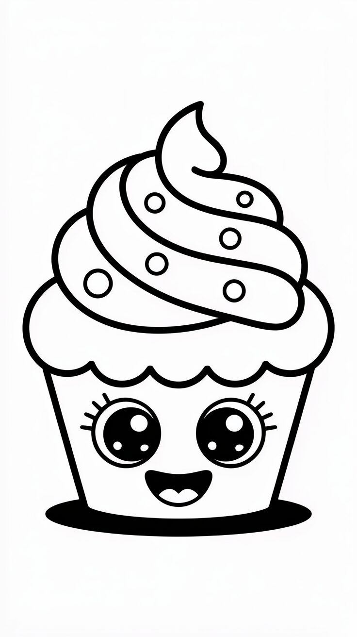 coloriage Cupcakes et petits gâteaux