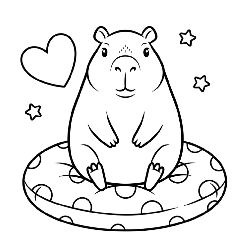 Coloriages mignons de capybara kawaii