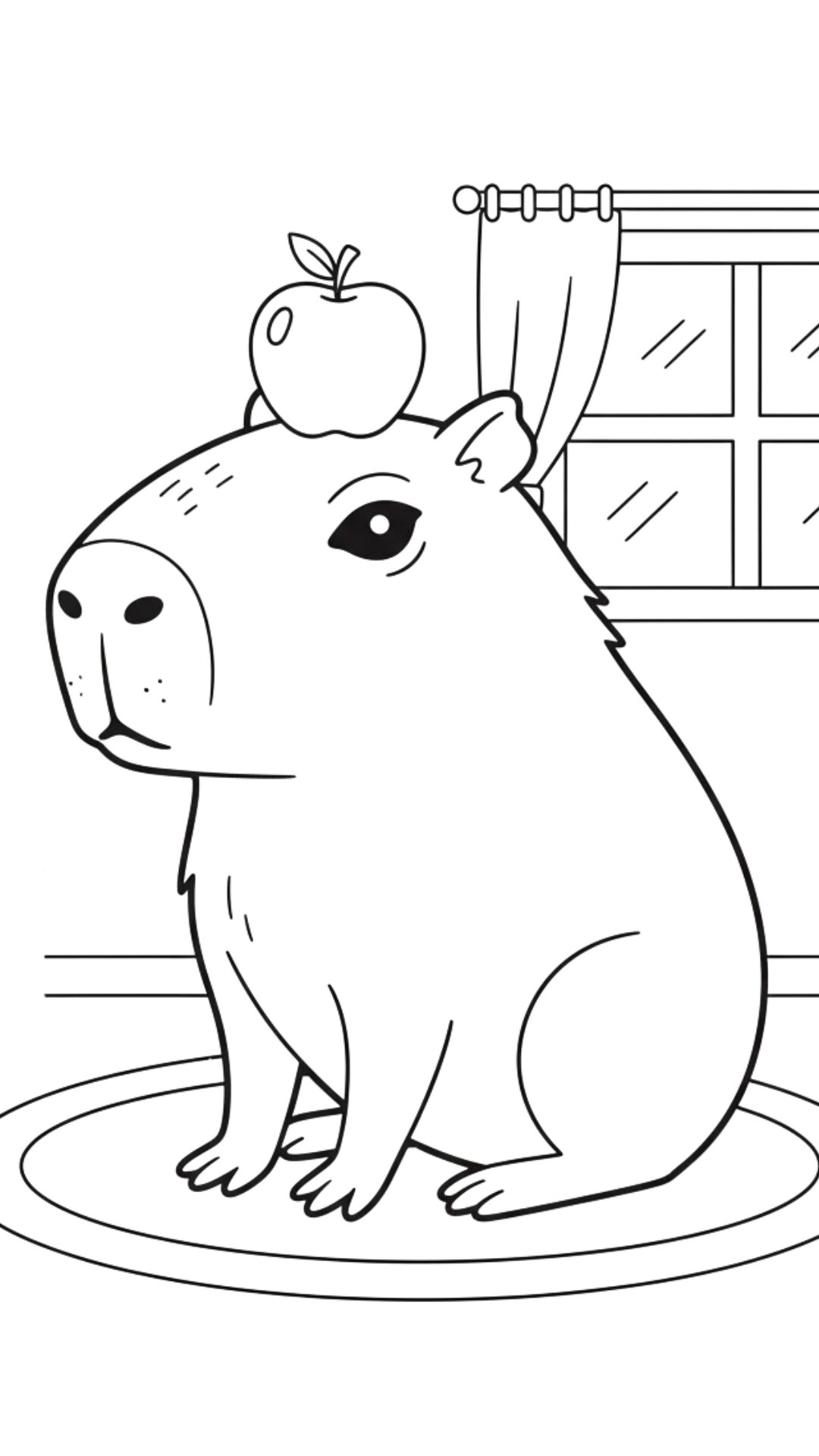 Coloriage capybara kawaii