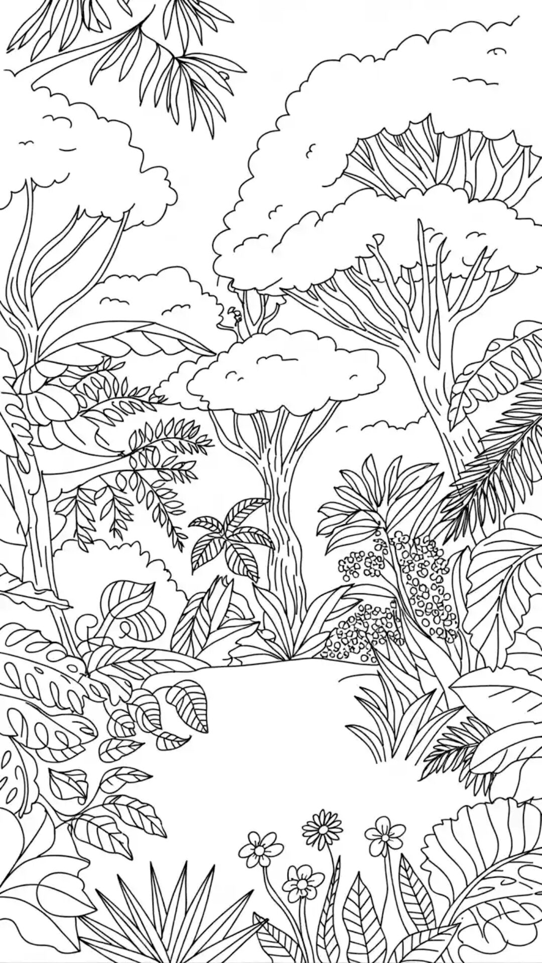 coloriage feuille de jungle