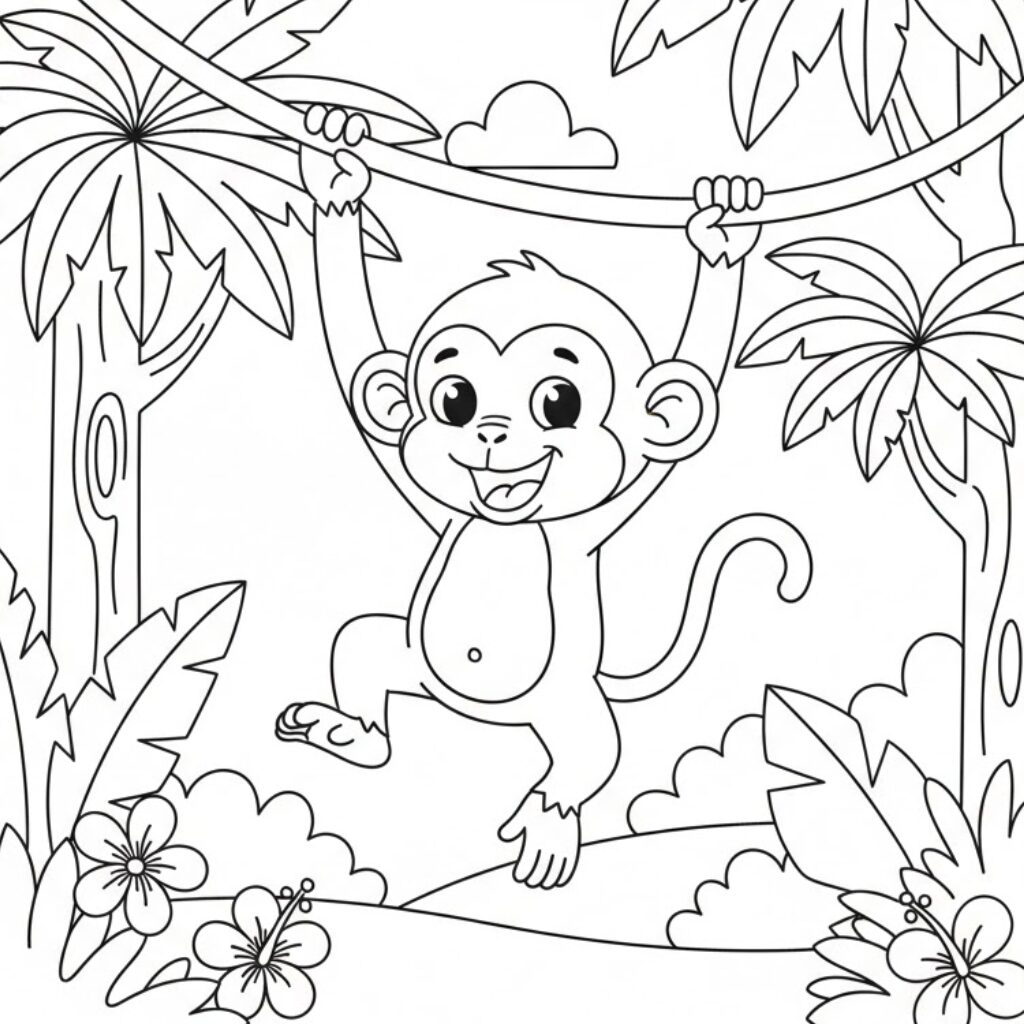 coloriage de la jungle