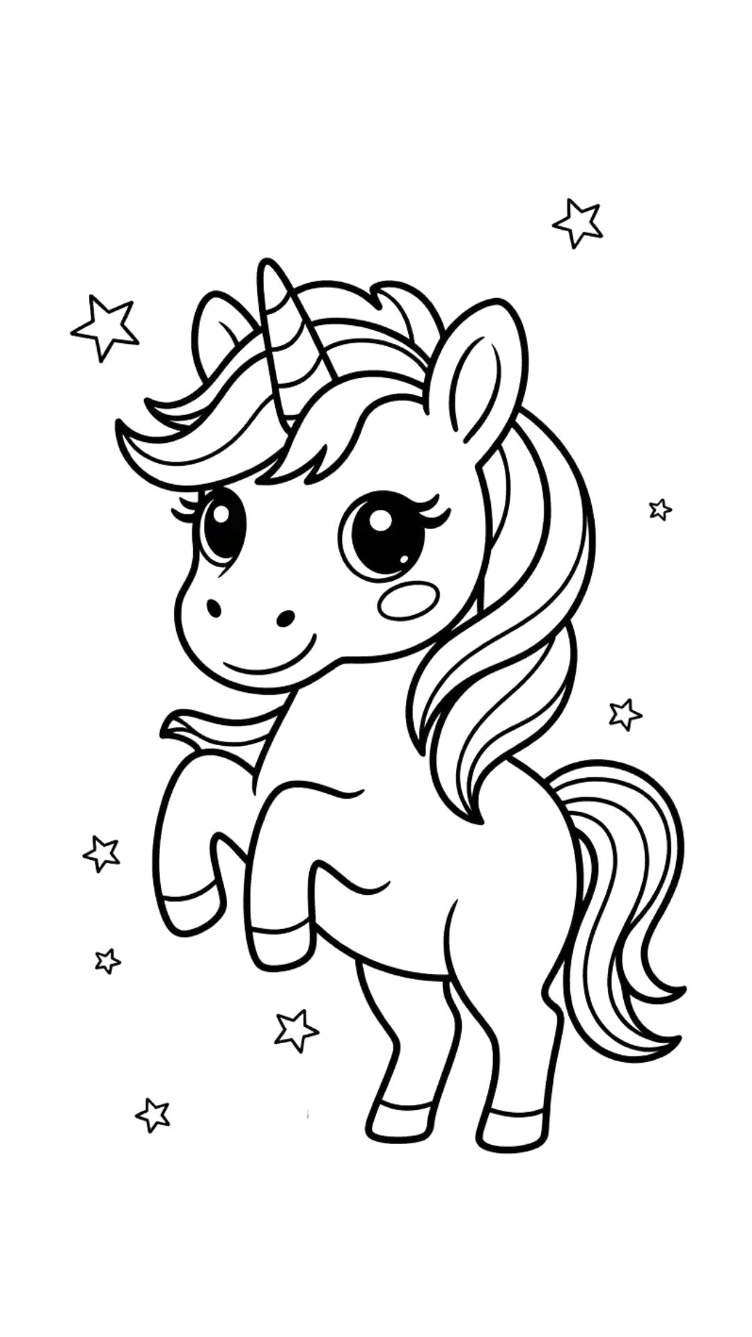 coloriage licorne mignonne