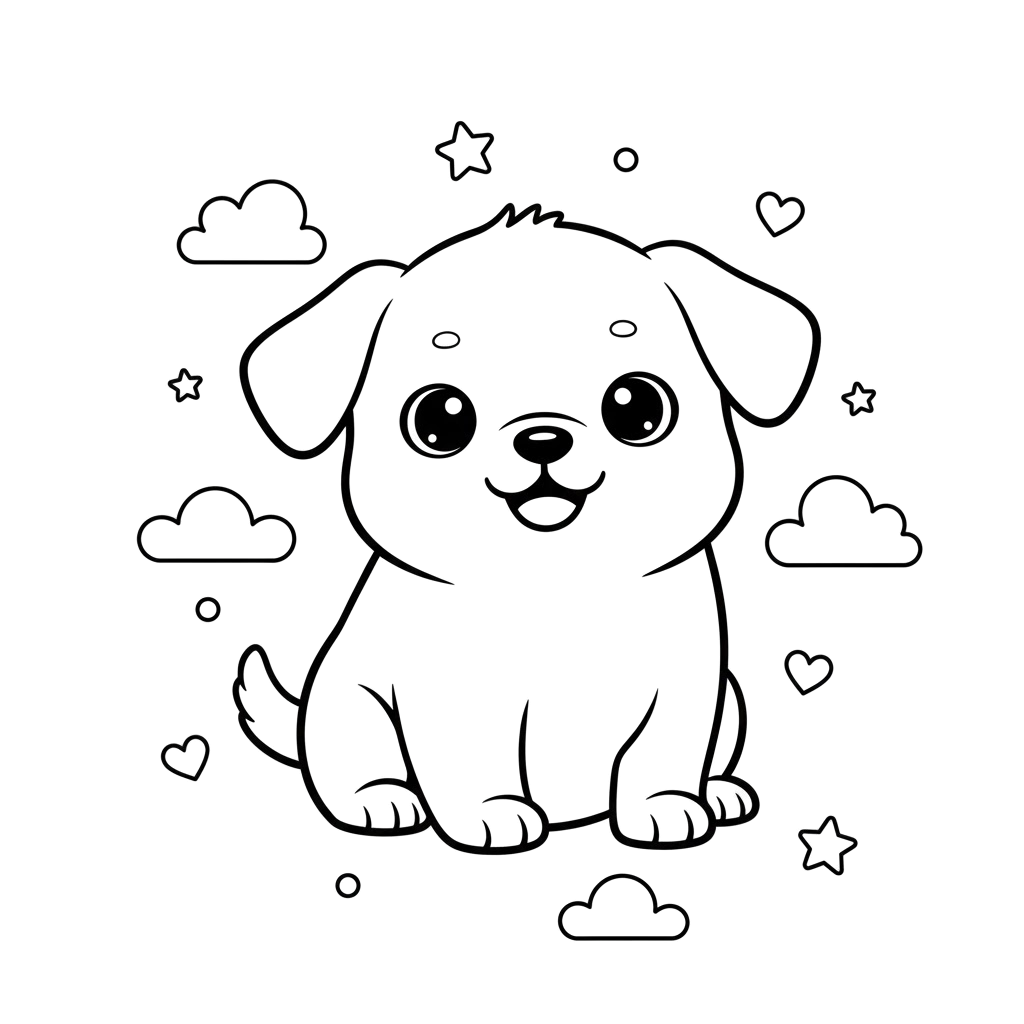 coloriage chien mignon