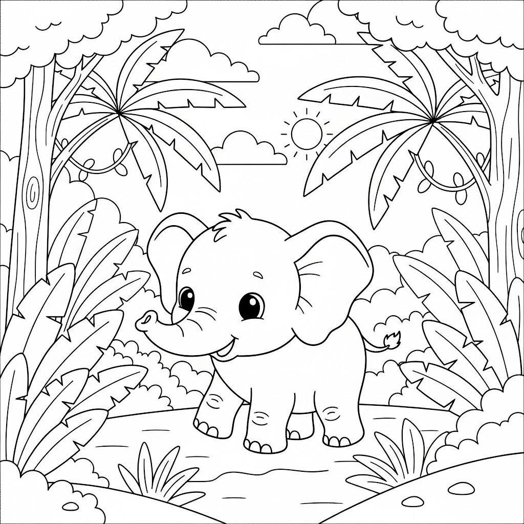 coloriage animaux de la jungle