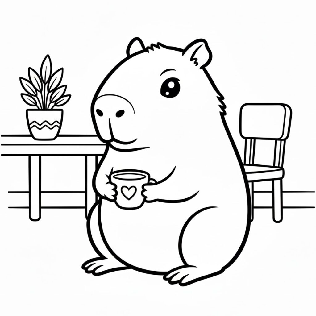 Coloriages mignons de Capybara