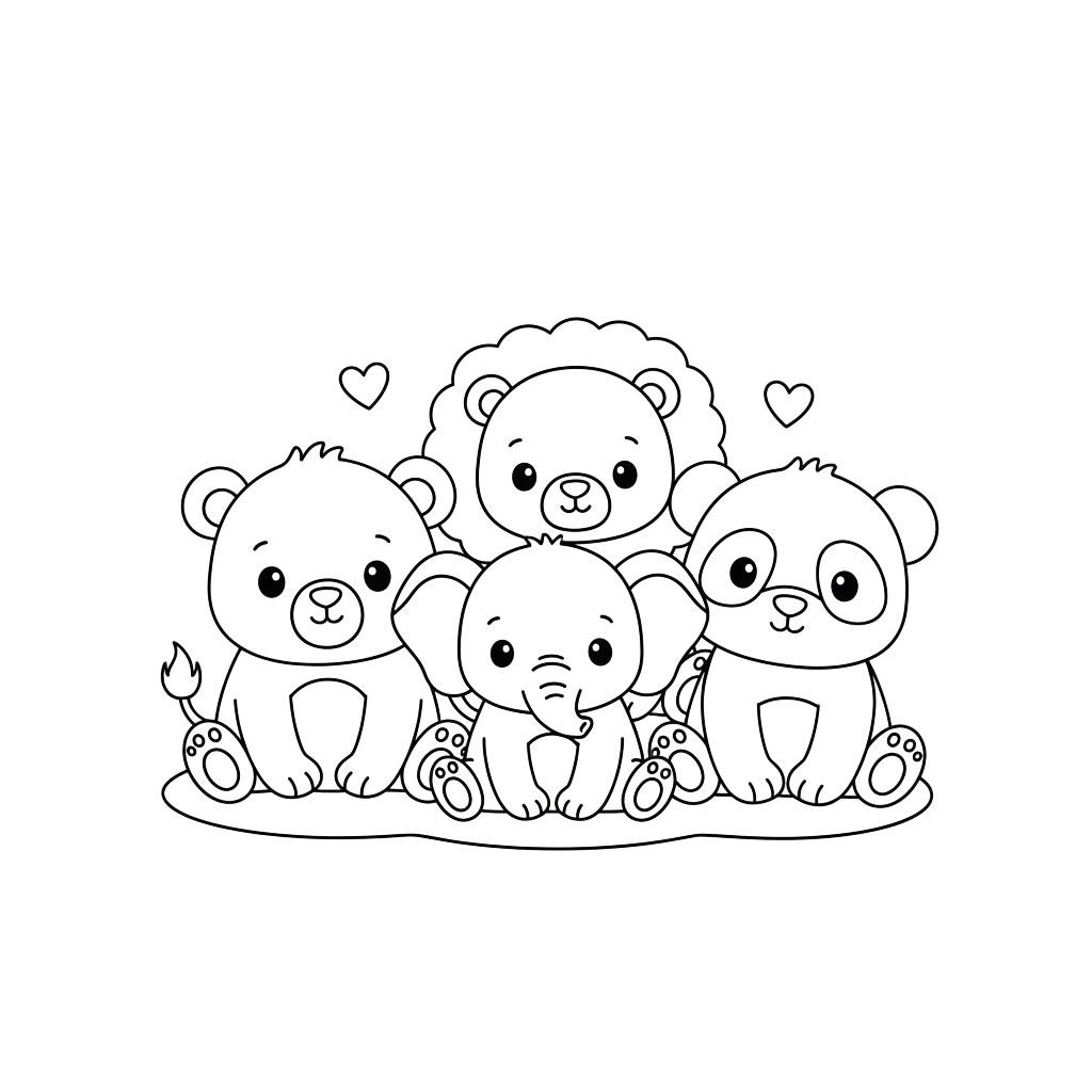 coloriages animaux mignons