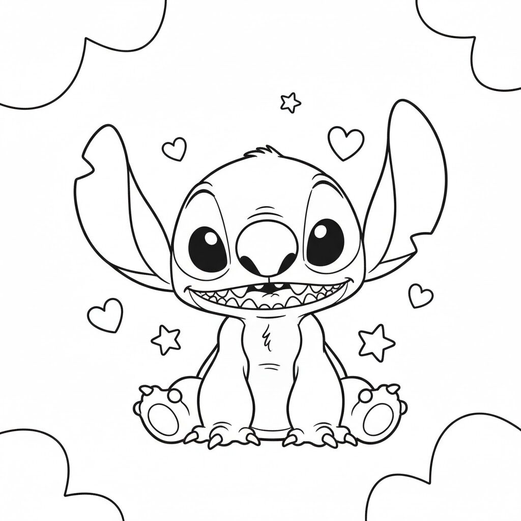 coloriage Stitch mignon