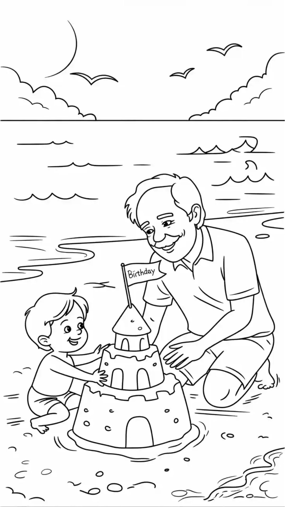 feuille de coloriage anniversaire grand-père