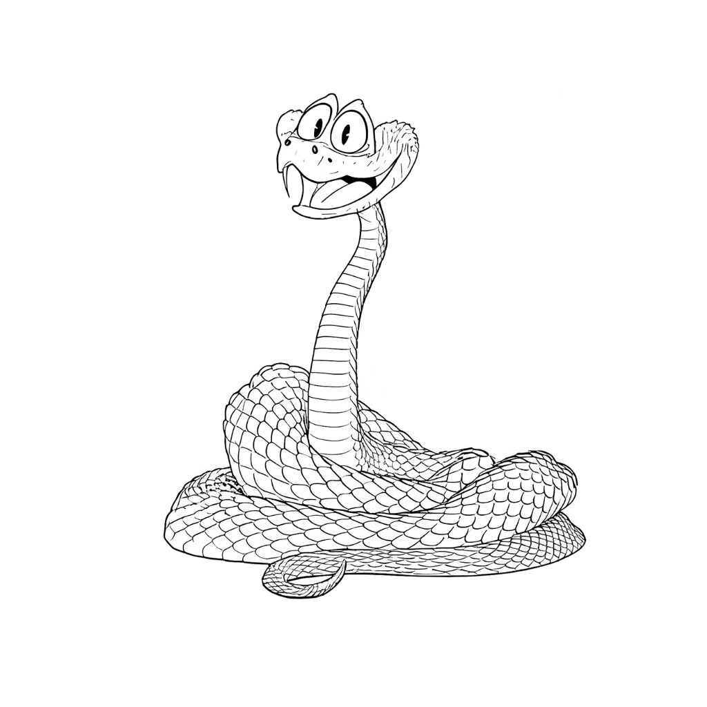 Coloriage de Gary enroulé sur lui-même et riant